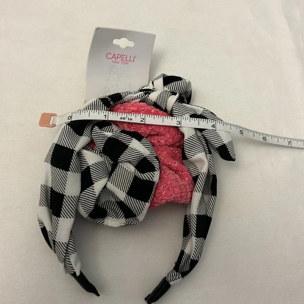 Capelli Plaid Headband and Scrunchie Set